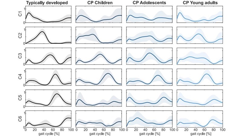 Kinematic-muscular synergies describe coupled neuro-muscular control and biomechanics of locomotion in children with cerebral palsy